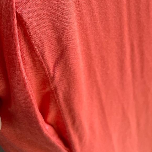 NWOT MF Designs boho soft stretchy knit v-neck pockets coral tee maxi dress. Sm - Picture 6 of 8